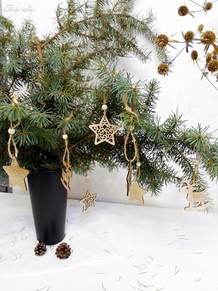 Weihnachtsanhänger Set Rentier und Sterne